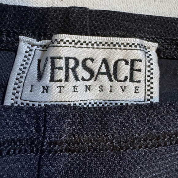 Versace Black and White Logo Patch straight leg leggings - Picture 3 of 5